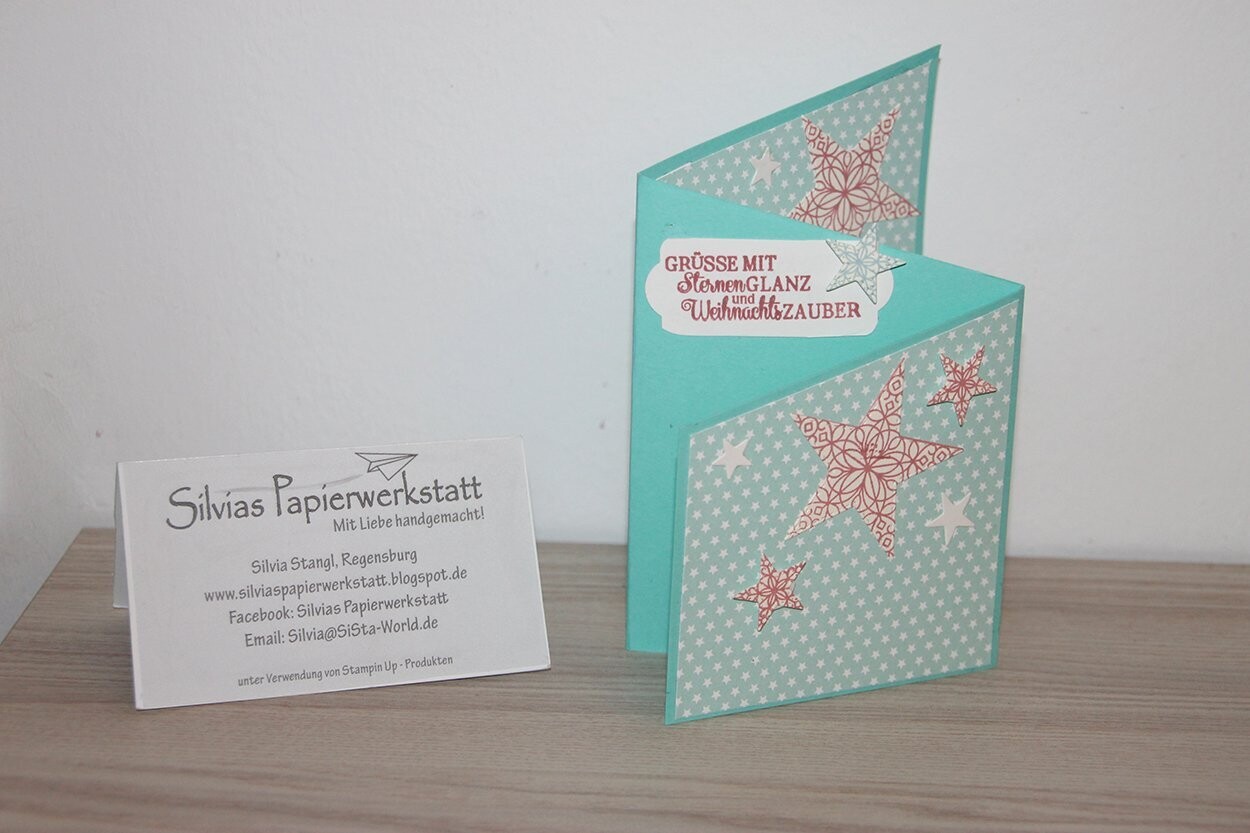 Z-Fold-Card mit Sternen