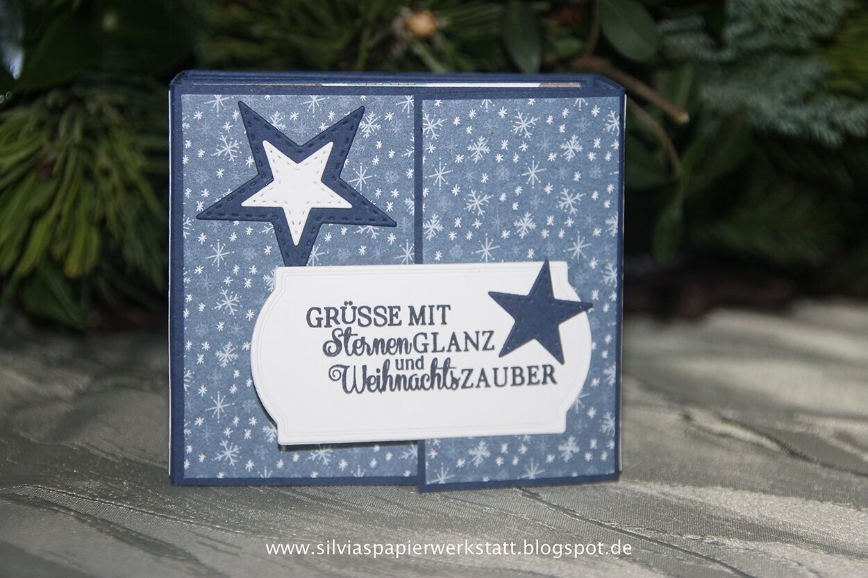 Teebeutelbüchlein - Blau mit Häusern