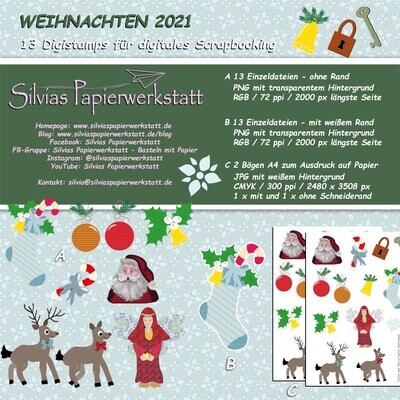WEIHNACHTEN 2021 - Digistamps für digitales Scrapbooking WEIHNACHTEN 2021 - Digistamps für digitales Scrapbooking