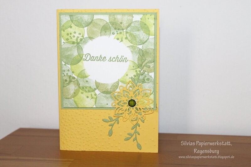 Danke - Grün mit Blüte