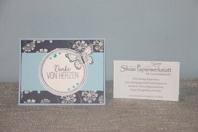 Danke - Blau mit Schmetterling