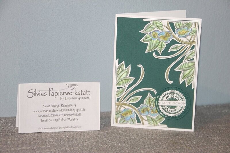 Danke - Grün mit Blütenranken