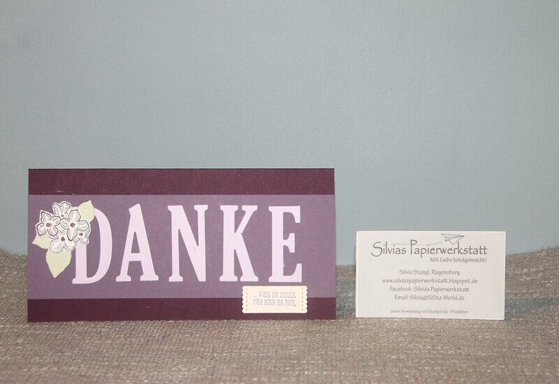 Danke - Lilatöne mit Blüten