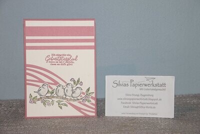 Geburtstag - Rosa Pastell und Vogelschaar