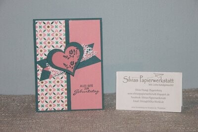 Geburtstag - Grün-Rosa mit Herz Geburtstag - Grün-Rosa mit Herz