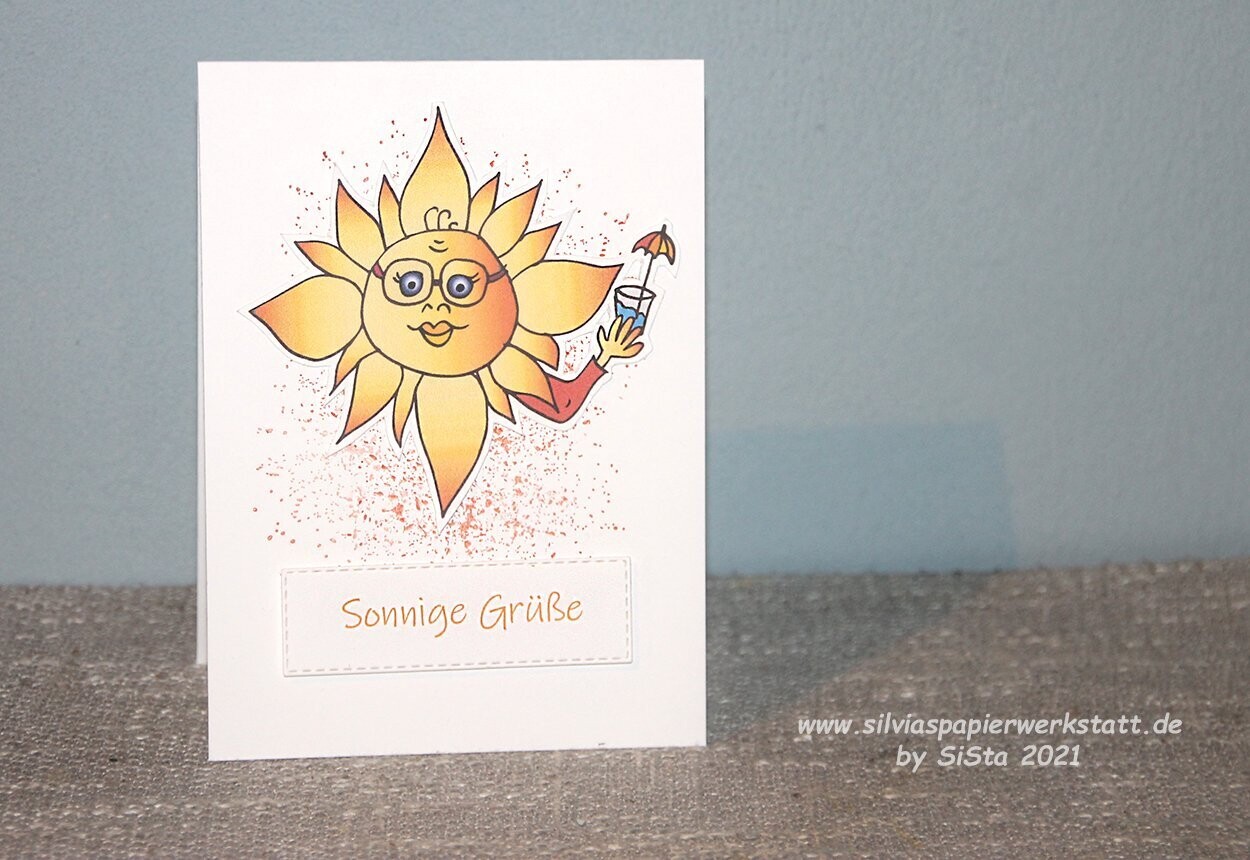 Partysonne mit Cocktailglas - aus meinem Musterdesign