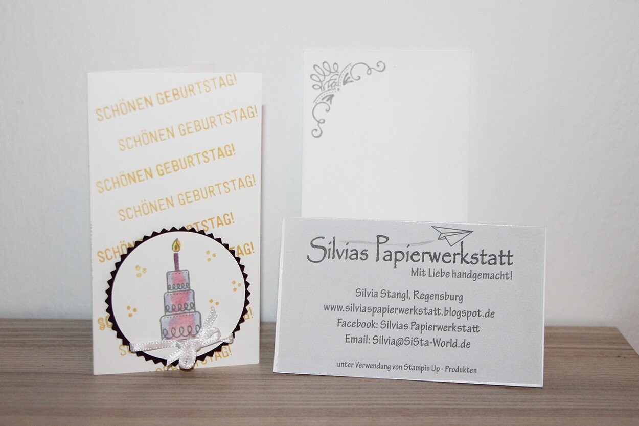 Geburtstag - Minikarte mit Geburtstagstorte
