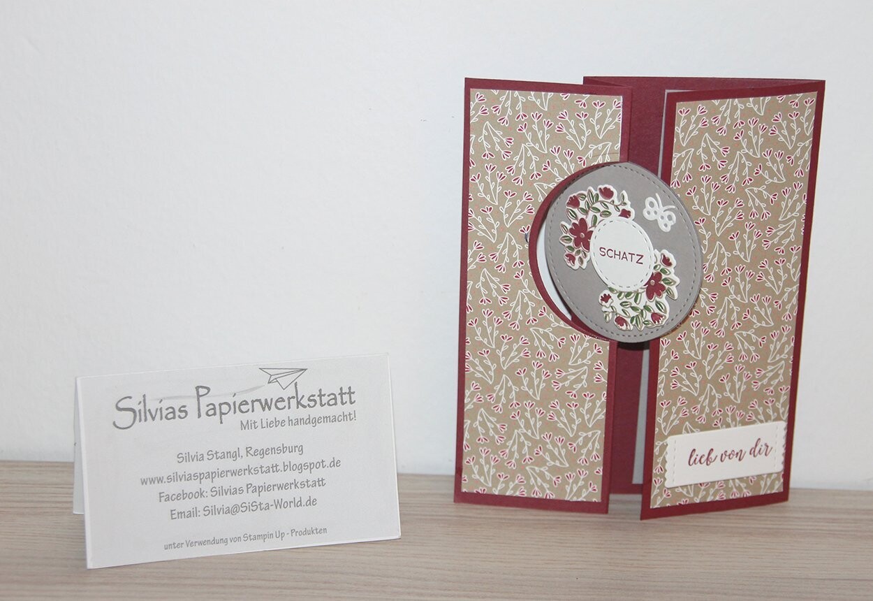 Danke - Drehkarte mit Blüten
