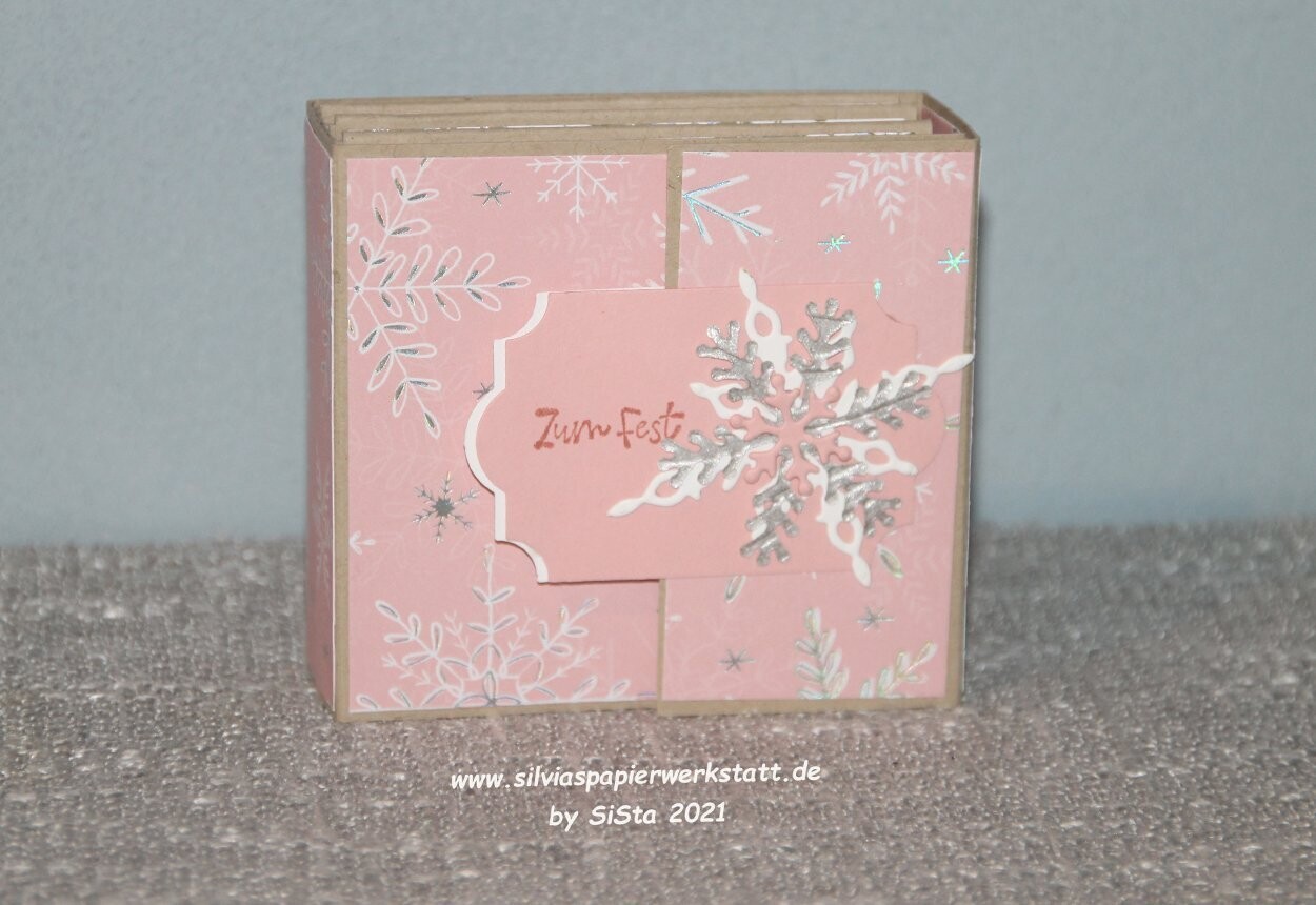 Teebeutelbüchlein - Rosa mit Silbersternen