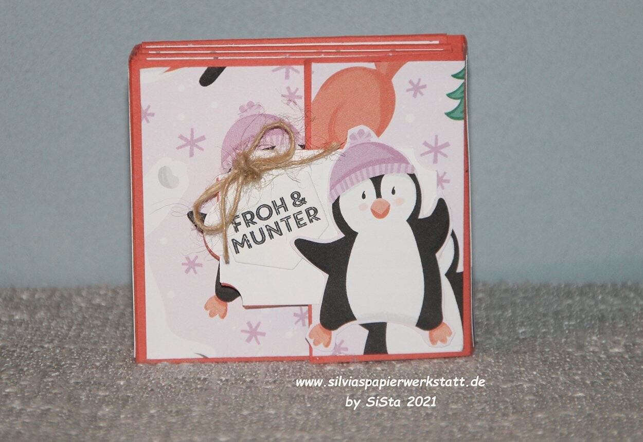 Teebeutelbüchlein - Fröhlicher Pinguin