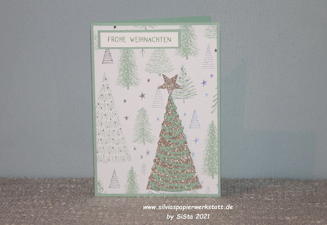 Weihnachtskarte - Glitzerbaum