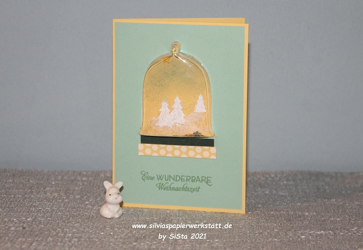 Weihnachtskarte - Schüttelkarte mit Bäumen