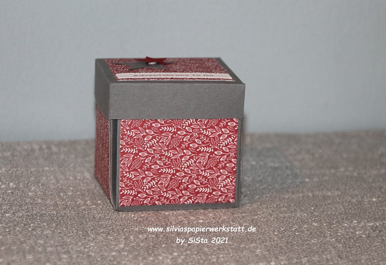Adventskranz to Go - Rot mit Sternen