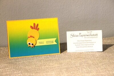 Huhn auf Regenbogenpapier - Ostern Huhn auf Regenbogenpapier - Ostern