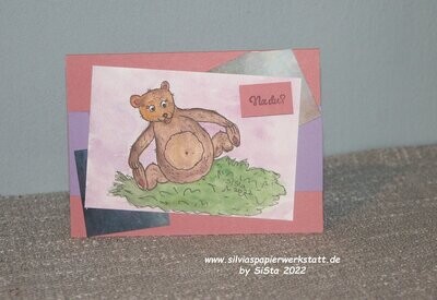 Aquarell - Fröhlicher Teddybär
