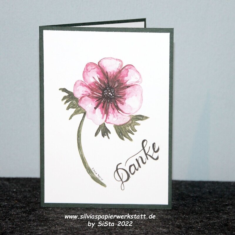 Danke - Aquarell-Anemone