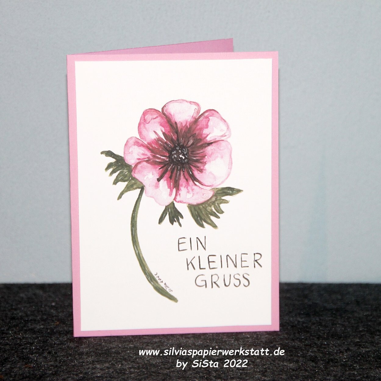 Ein kleiner Gruss  - Aquarell-Anemone