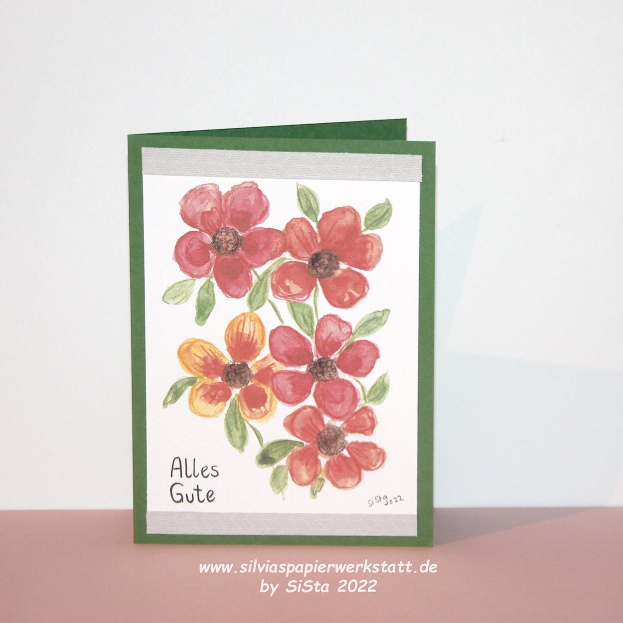 Alles Gute - Aquarell Blümchen