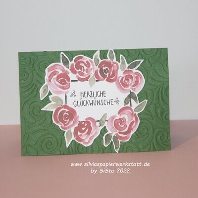 Herzliche Glückwünsche - Aquarell Rosen Herzliche Glückwünsche - Aquarell Rosen