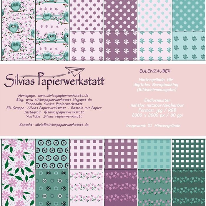 EULENZAUBER - Endlosmuster für digitales Scrapbooking