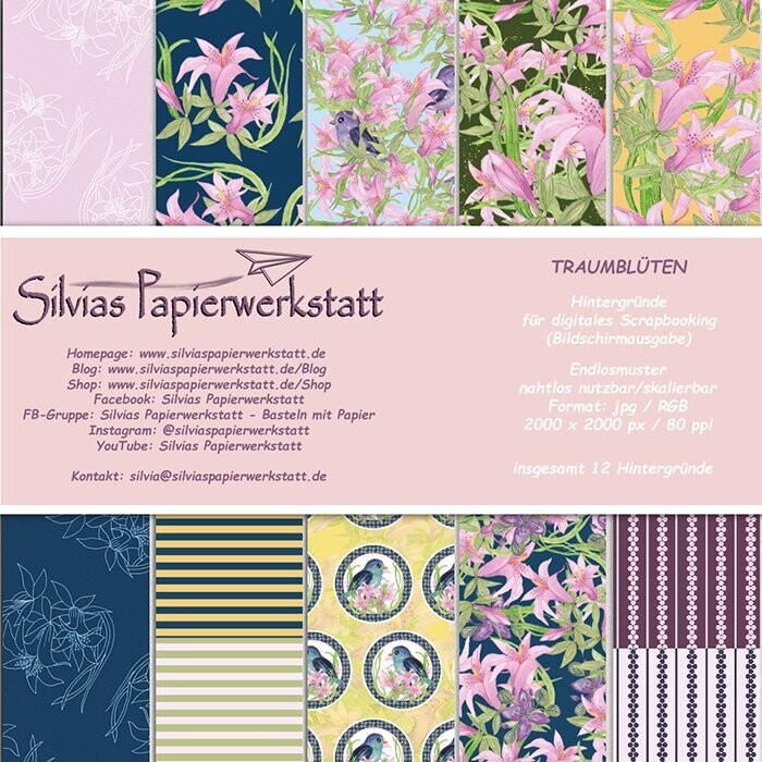 TRAUMBLÜTEN - Hintergründe für digitales Scrapbooking