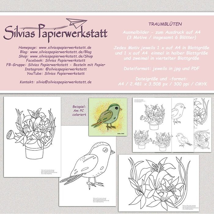 TRAUMBLÜTEN - Ausmalbilder für Groß und Klein TRAUMBLÜTEN - Ausmalbilder für Groß und Klein