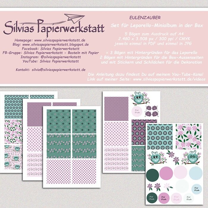 EULENZAUBER - Set für Minialbum-Leporello in der Box