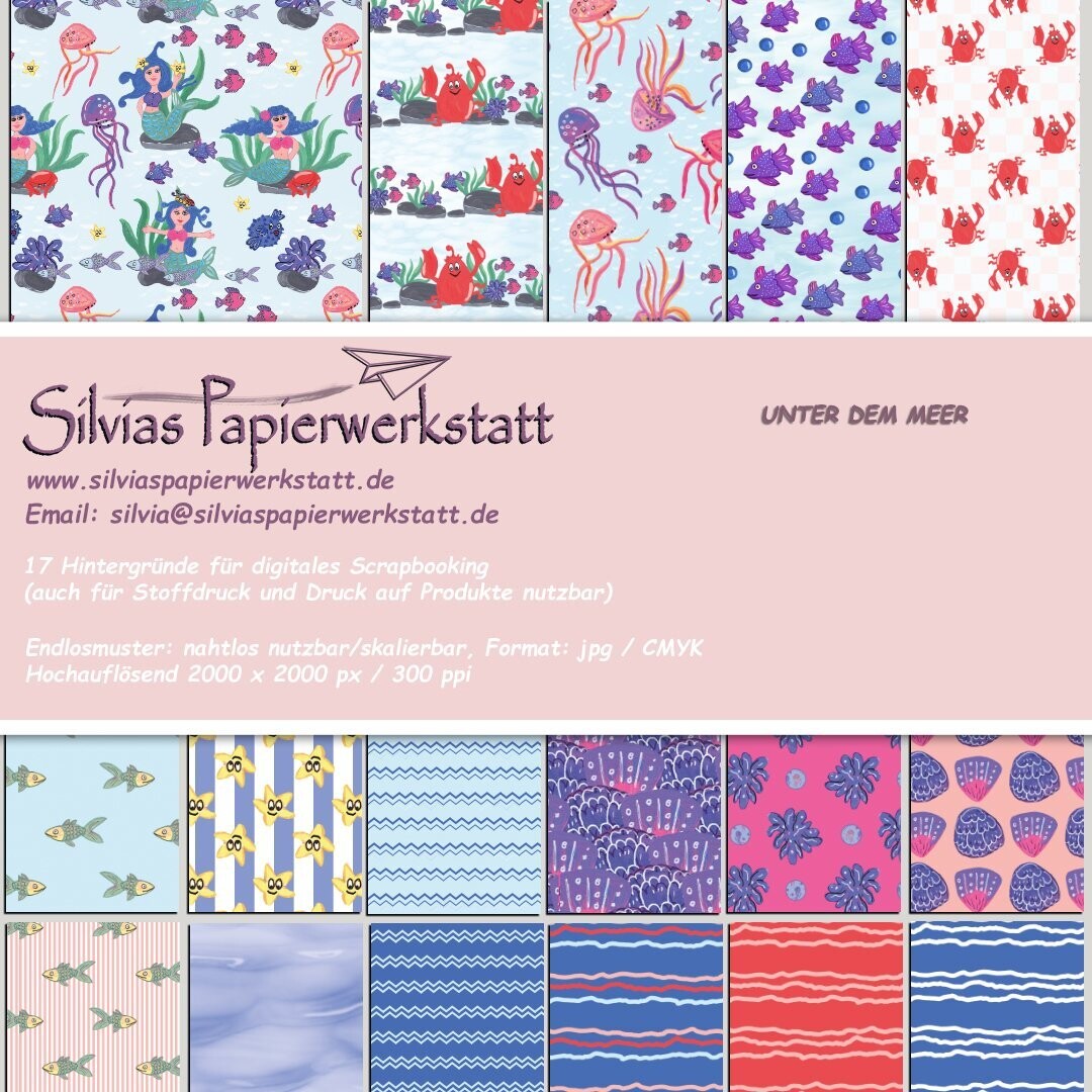 UNTER DEM MEER - Endlosmuster für digitales Scrapbooking