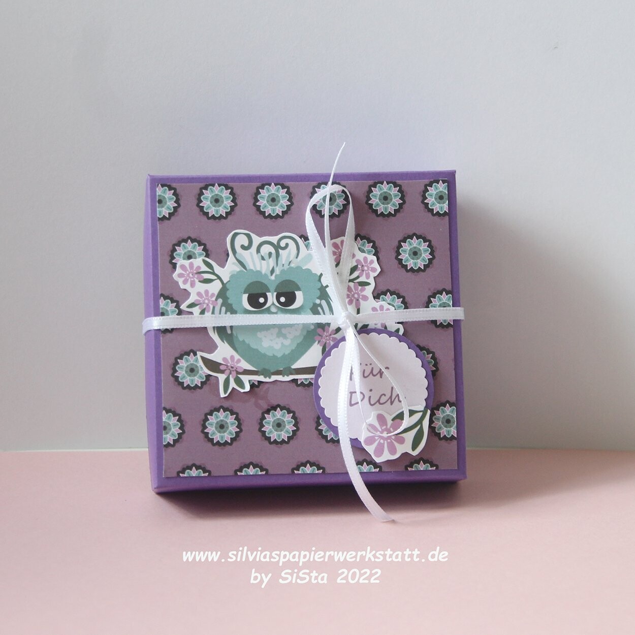Minialbum in der Box - Eulenzauber Lila