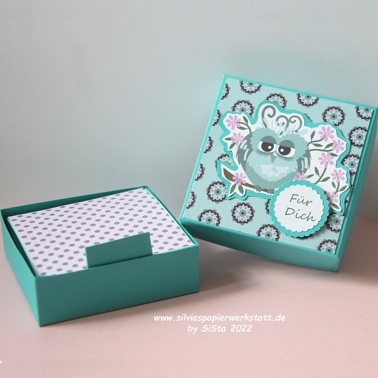 Minialbum in der Box - Eulenzauber Türkis