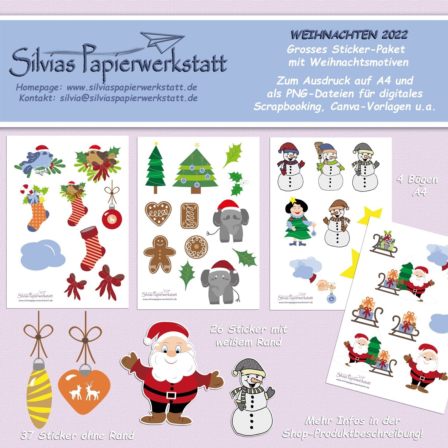 Weihnachten 2022 - Sticker für digitale und analoge Projekte
