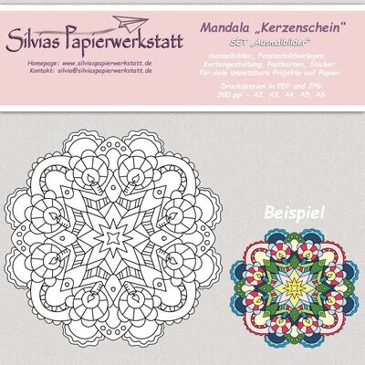 Mandala Kerzenschein - Ausmalbilder für Groß und Klein Mandala Kerzenschein - Ausmalbilder für Groß und Klein