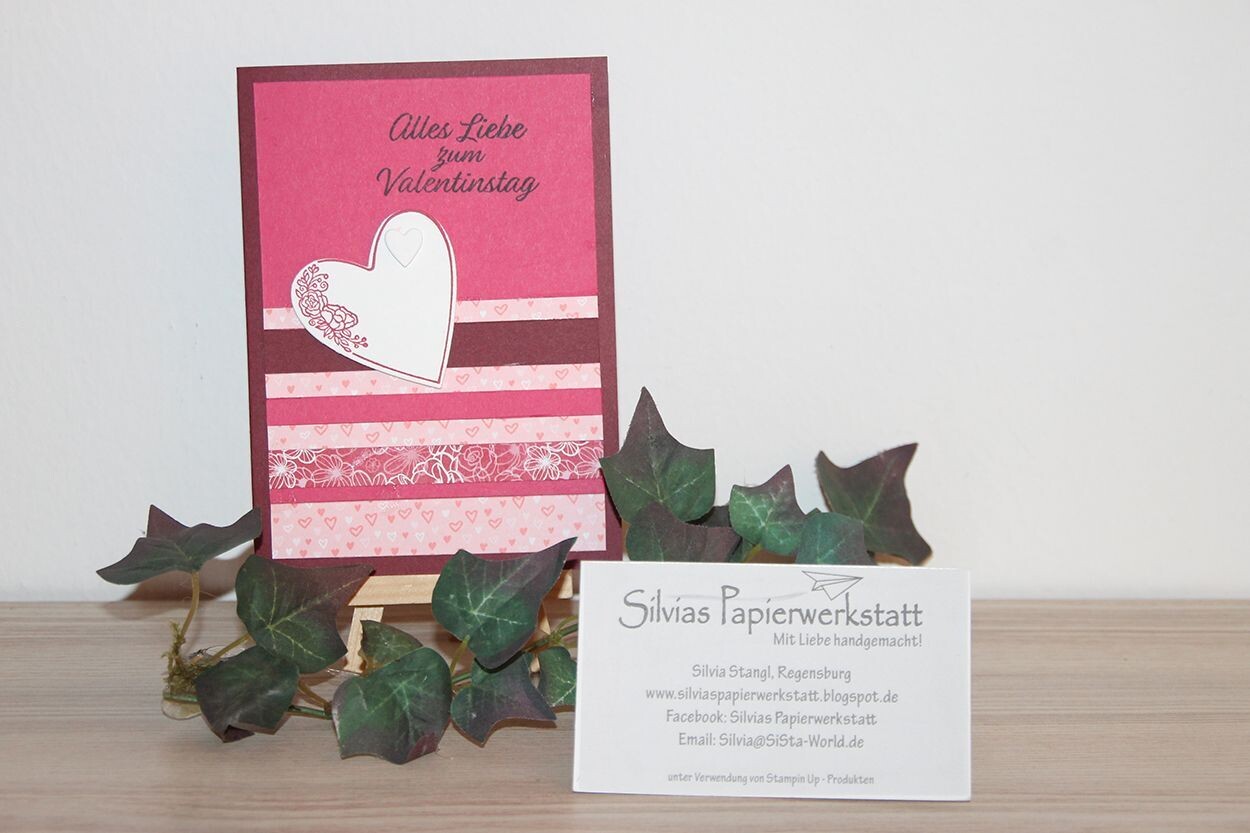 Valentinsherz auf Streifen