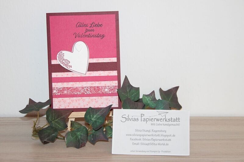 Valentinsherz auf Streifen