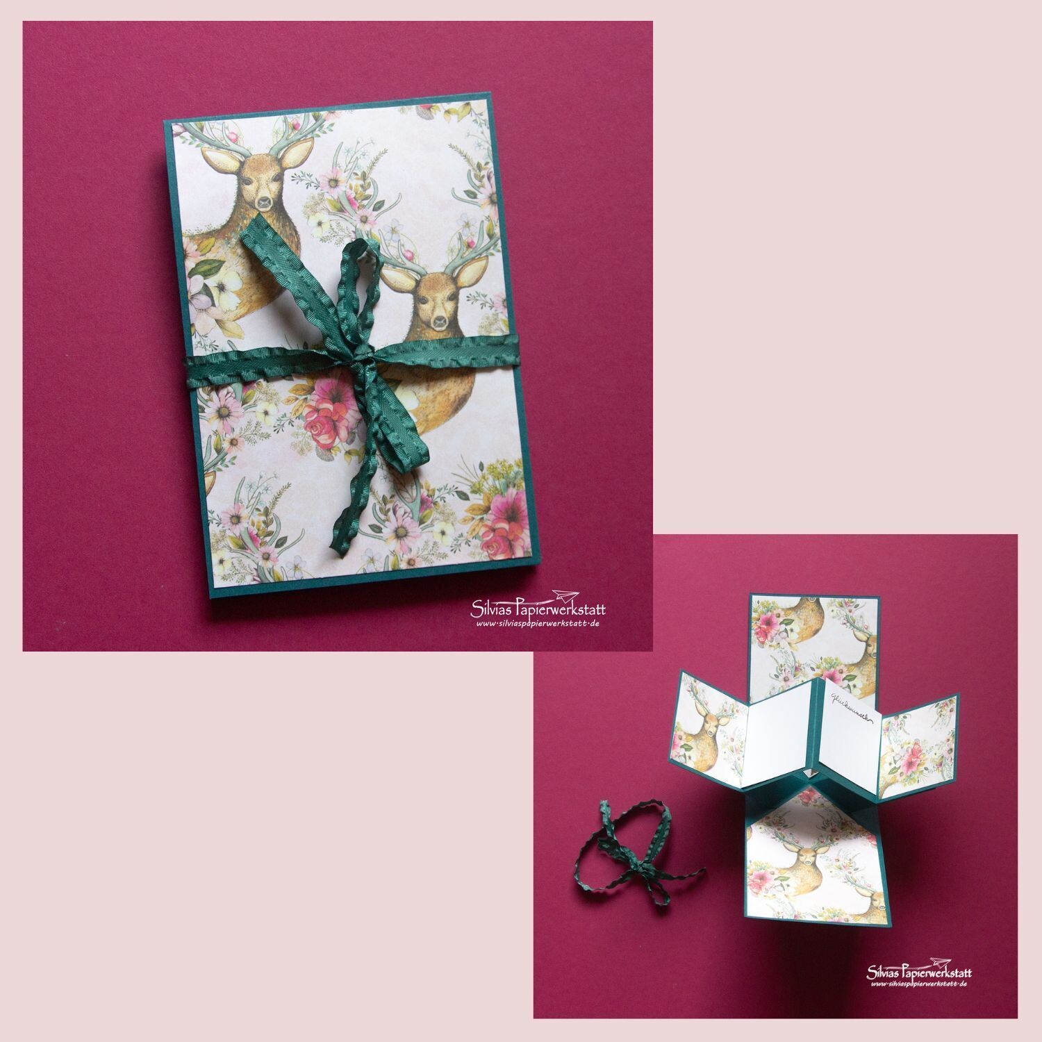 Pop Up Karte mit Hirsch