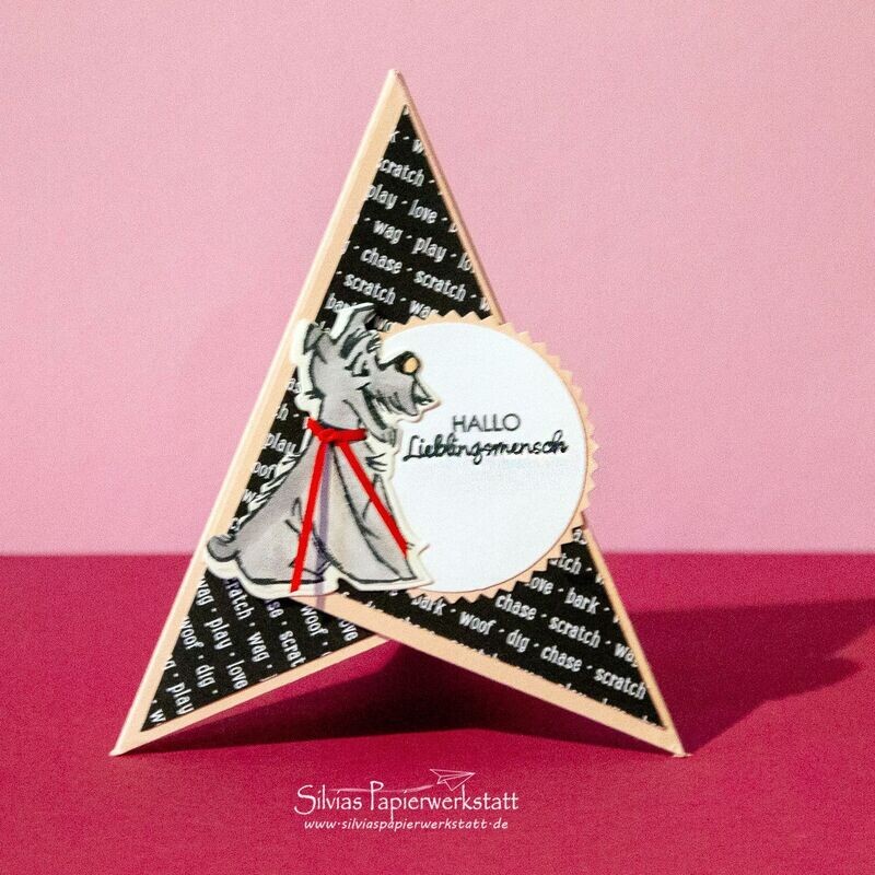 Pyramidenkarte mit Hund