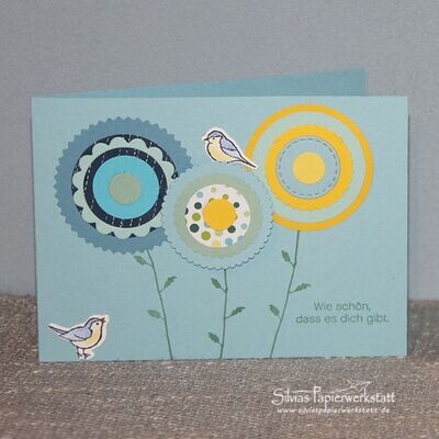 Vogel auf Kreisblüten Vogel auf Kreisblüten