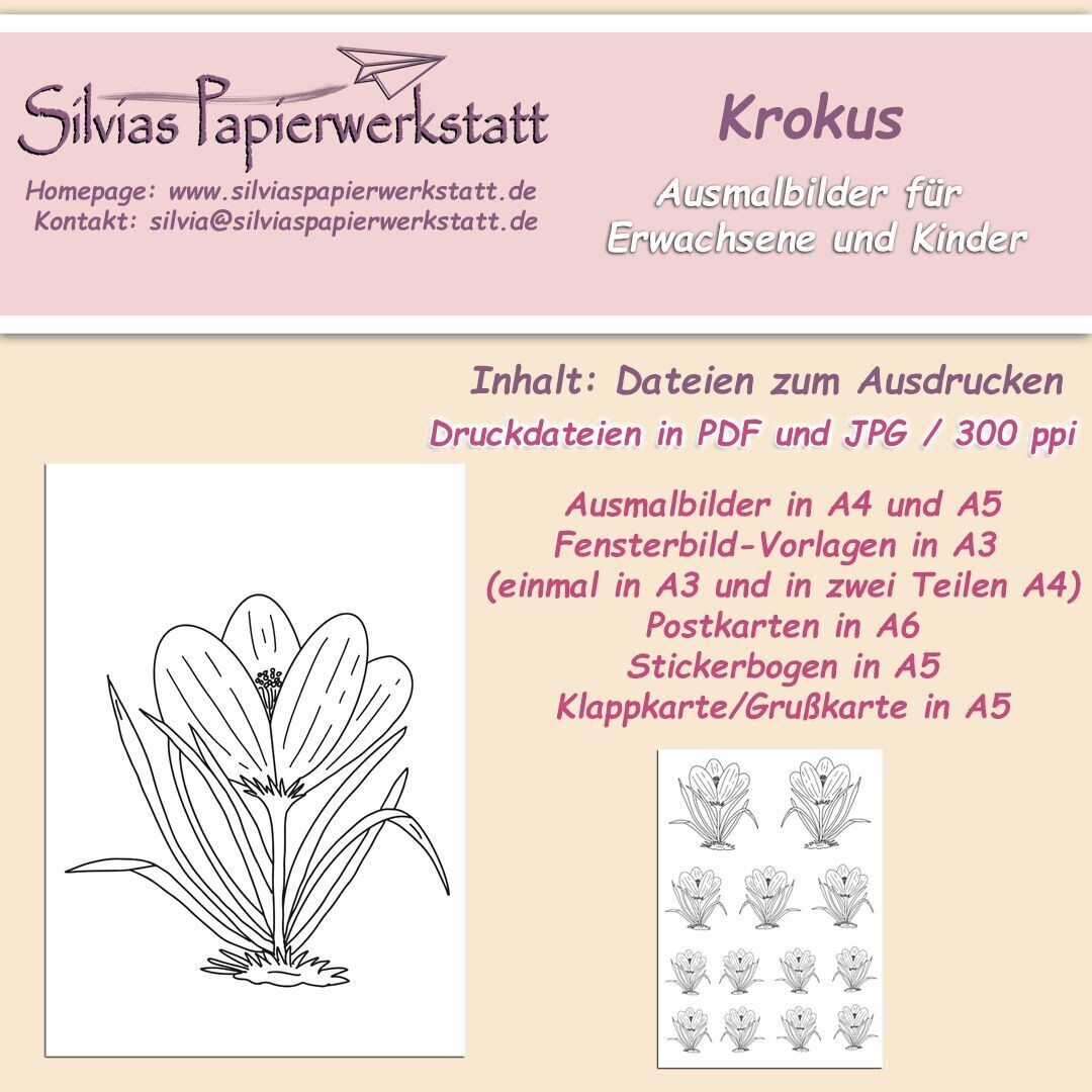 Set zum Colorieren: Krokus