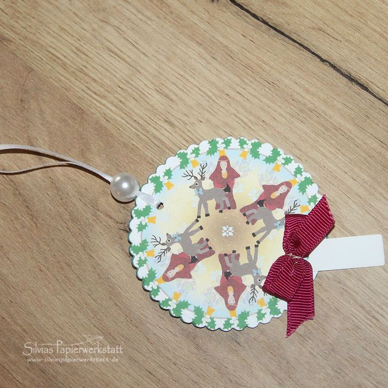 Weihnachtlicher Geschenkanhänger - Rund mit Engel Weihnachtlicher Geschenkanhänger - Rund mit Engel