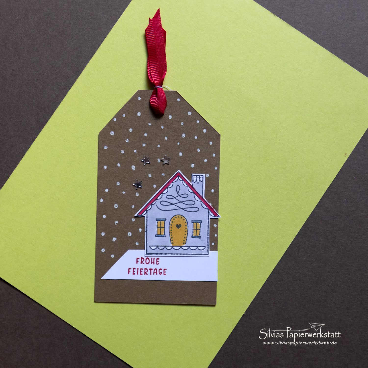 Weihnachtlicher Geschenkanhänger - Kleines Haus