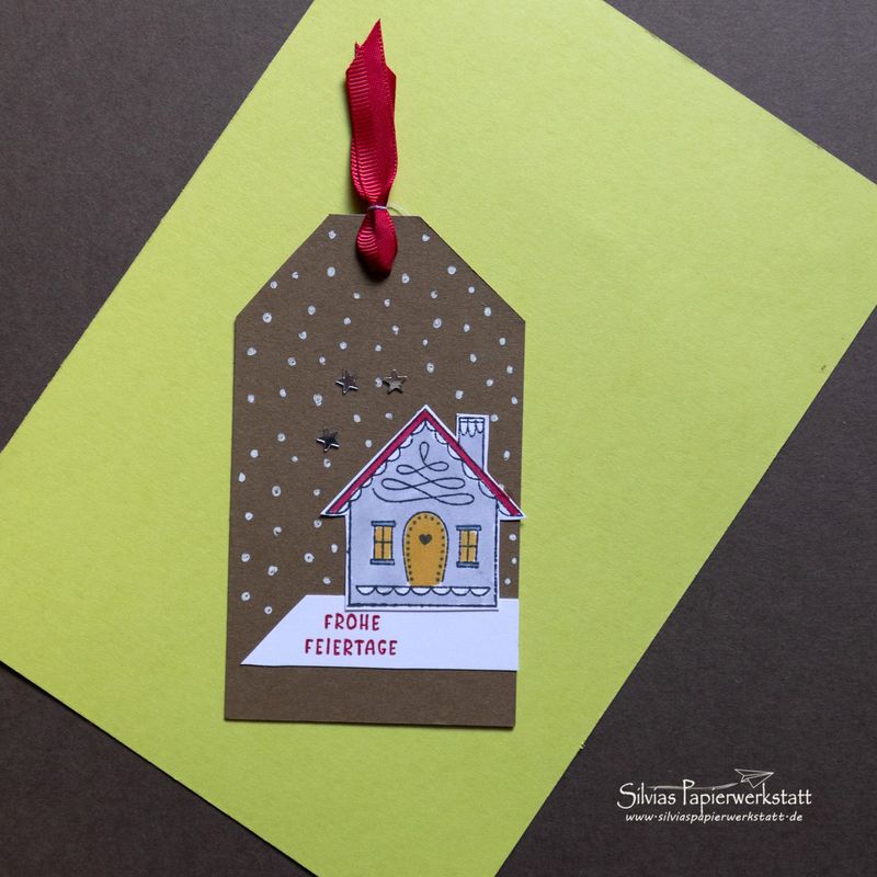 Weihnachtlicher Geschenkanhänger - Kleines Haus Weihnachtlicher Geschenkanhänger - Kleines Haus