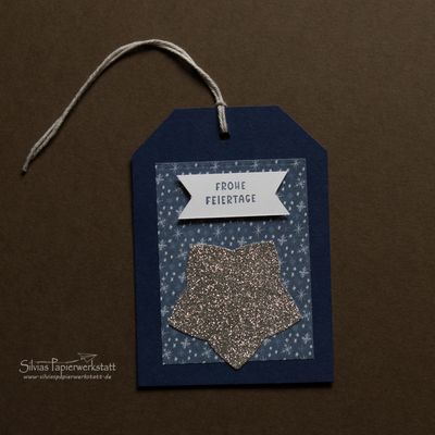 Weihnachtlicher Geschenkanhänger - Silberstern Weihnachtlicher Geschenkanhänger - Silberstern