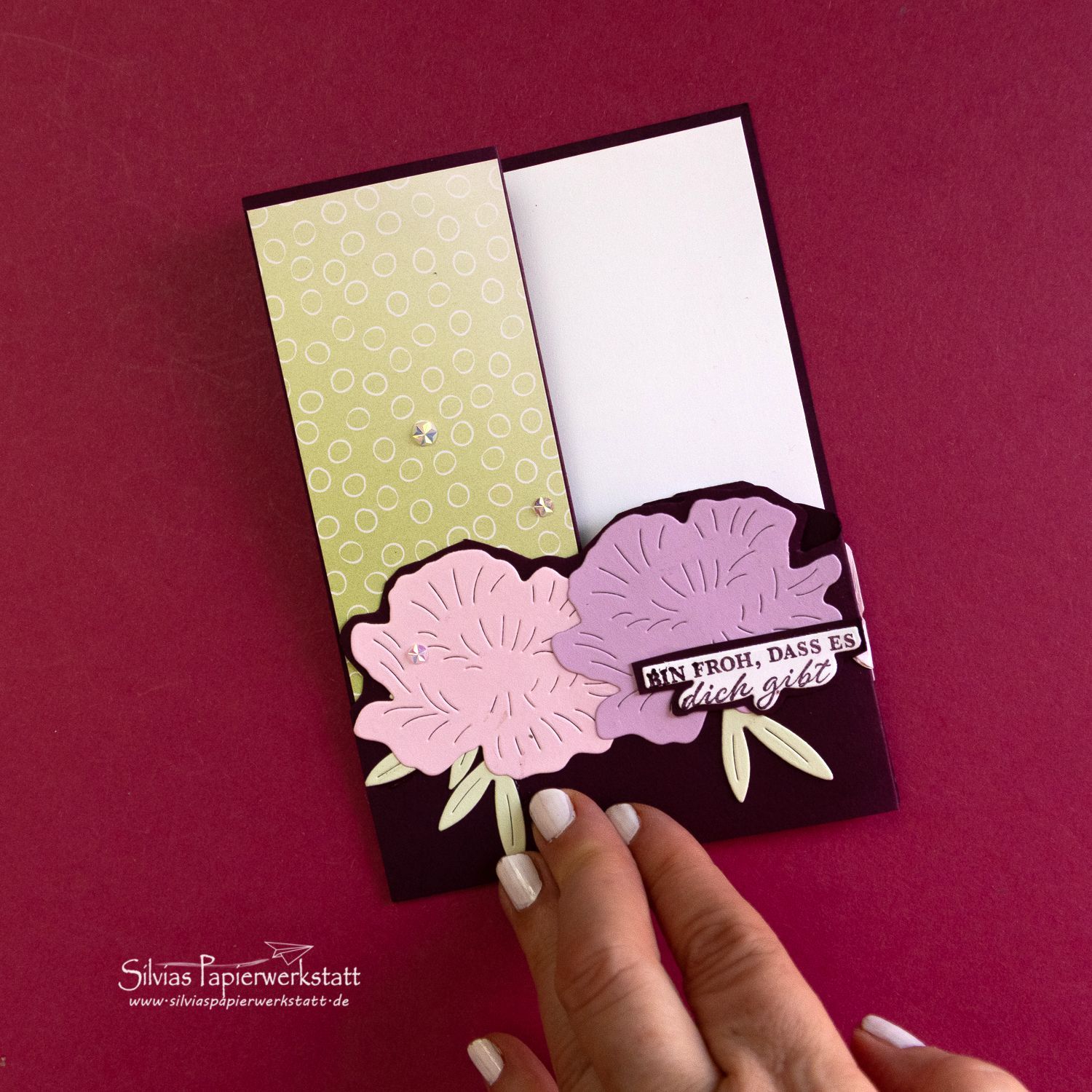 Blütenkarte mit Leporello-PopUp