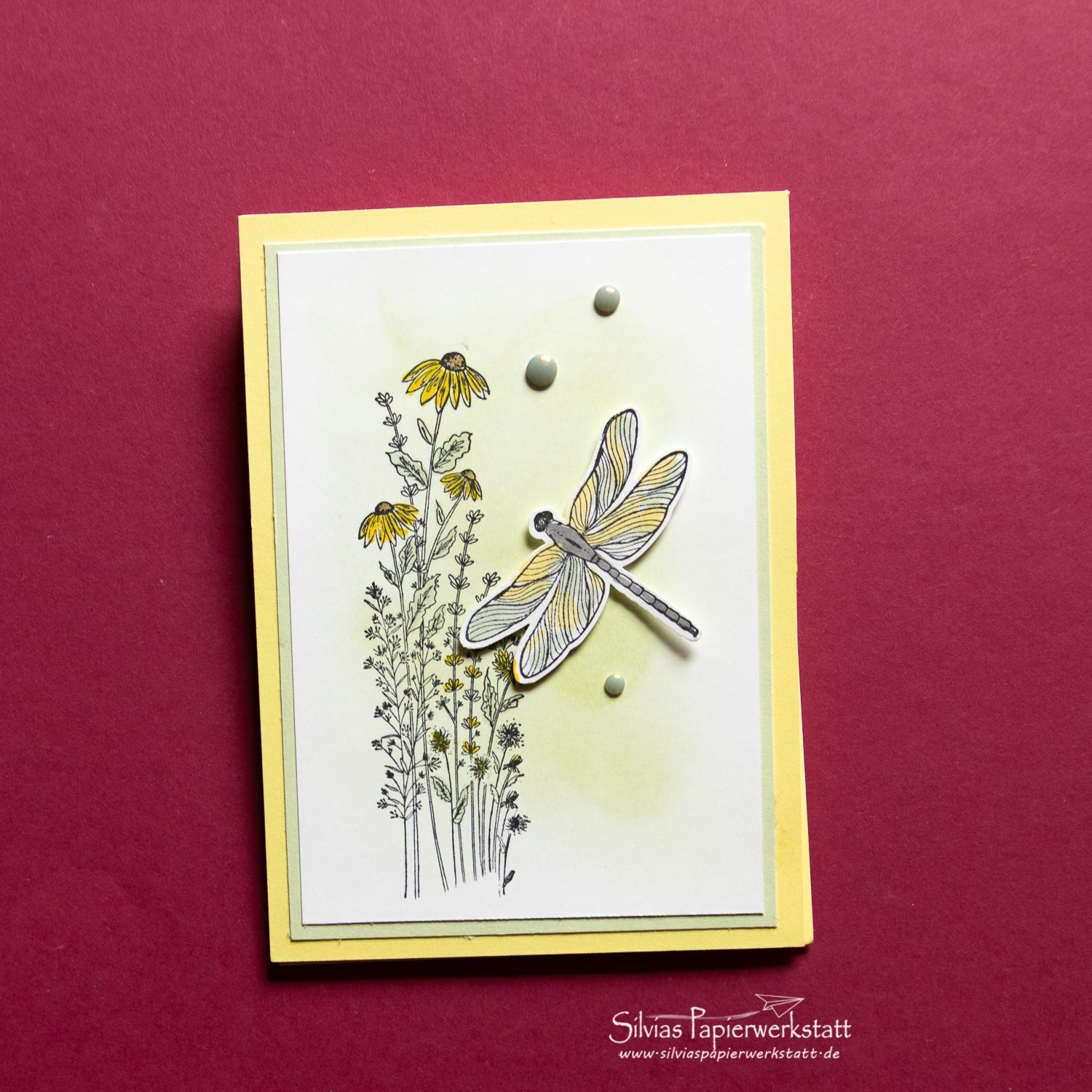 Libelle auf Gutscheinkarte Libelle auf Gutscheinkarte