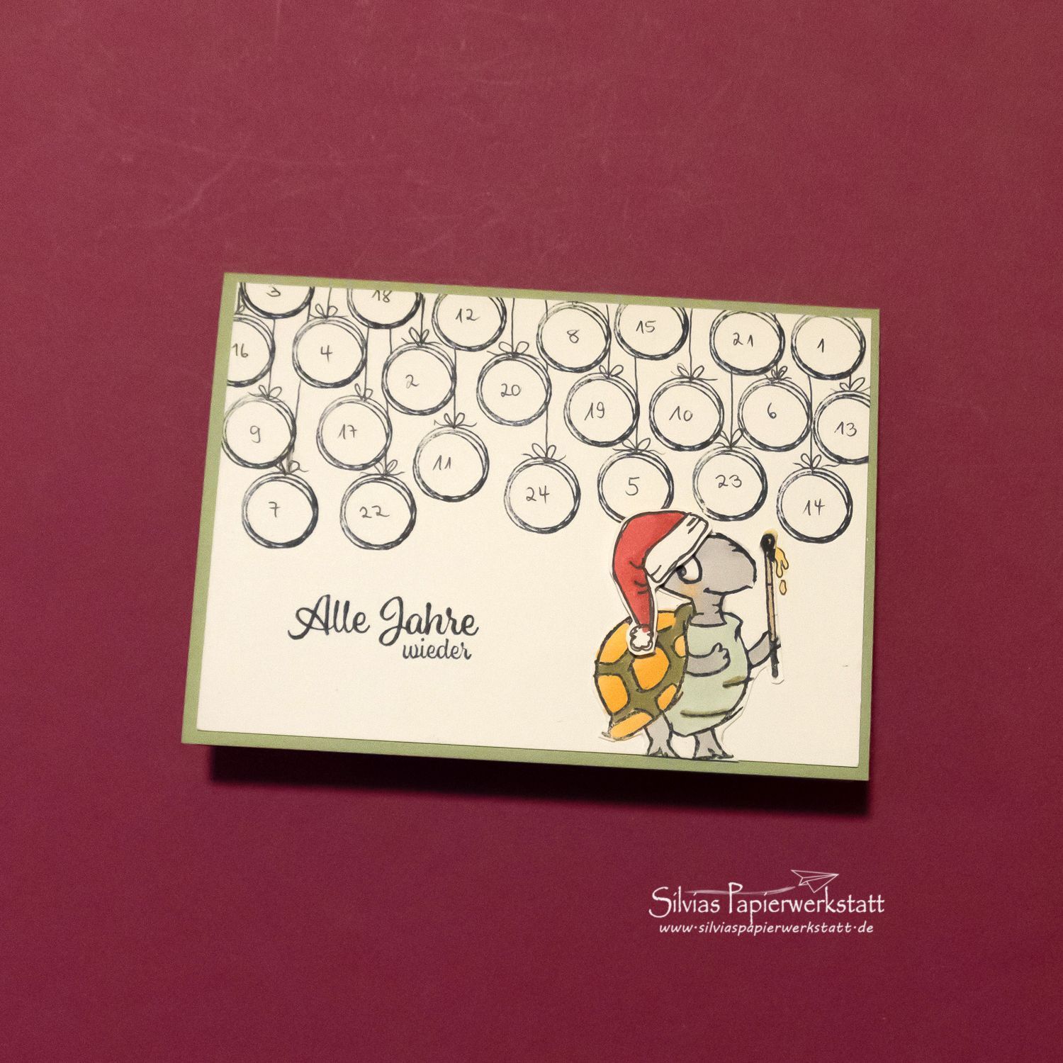 Adventskalender-Karte zum Colorieren Adventskalender-Karte zum Colorieren