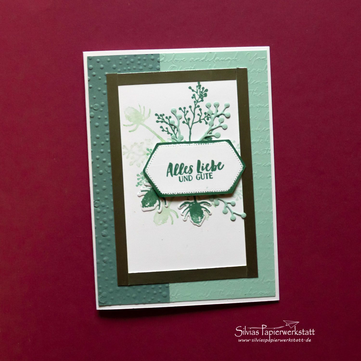 Karte mit Eisblüten in Türkis Karte mit Eisblüten in Türkis