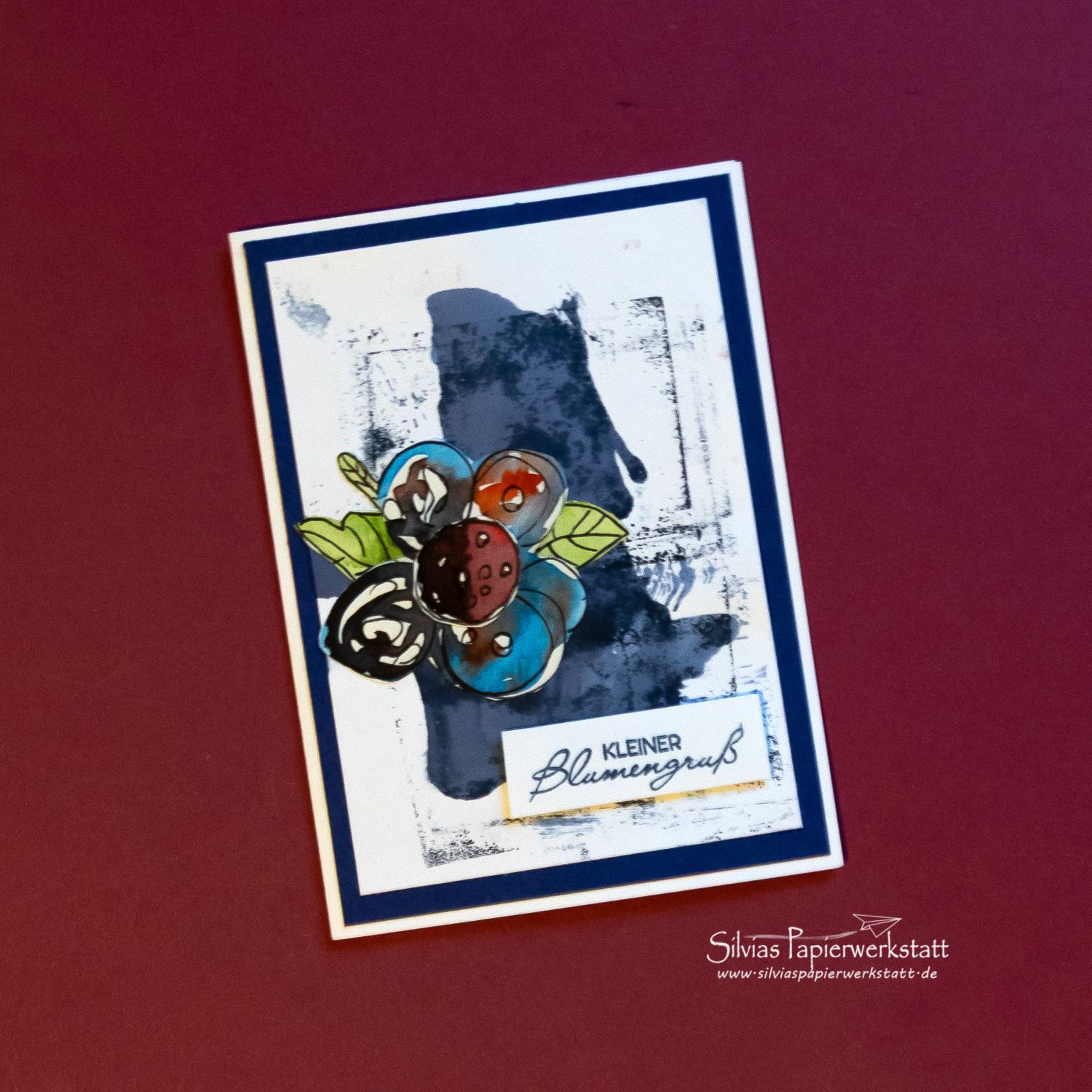 Gruß mit Aquarellblüte Gruß mit Aquarellblüte