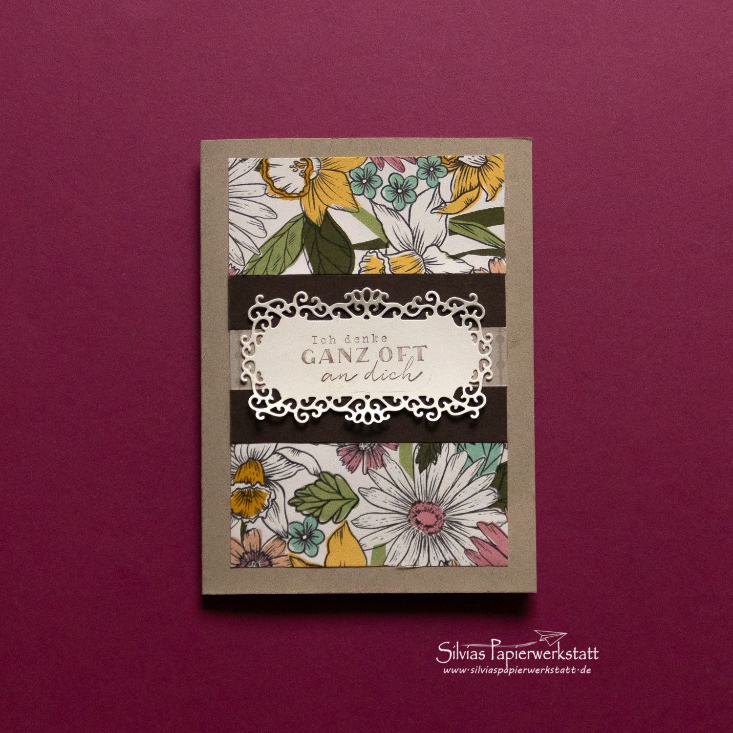 Blumenkarte in Erdfarben