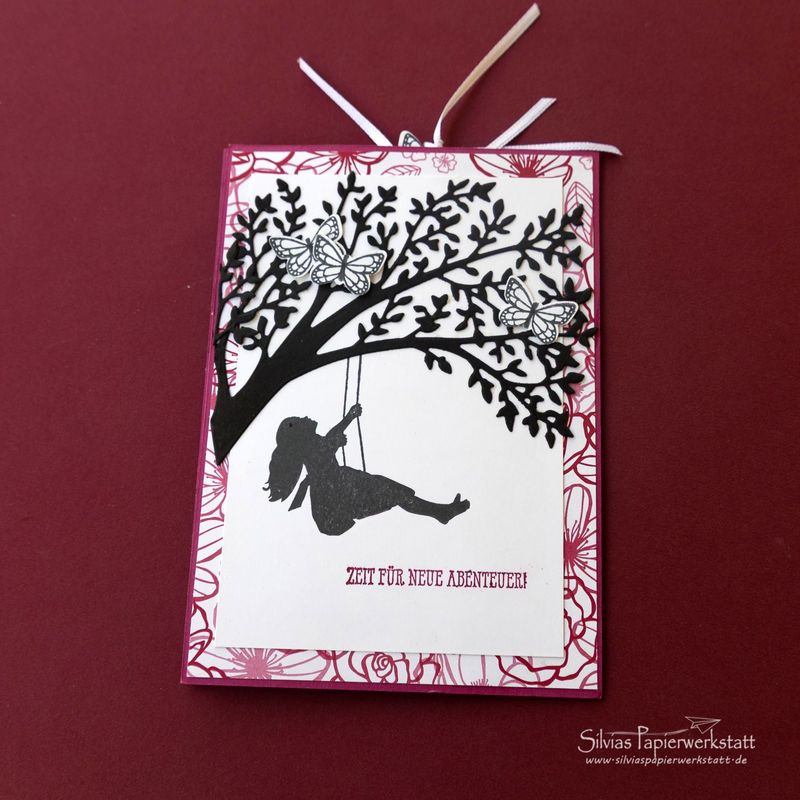 Ziehharmonikakarte mit Kinder-Silhouetten Ziehharmonikakarte mit Kinder-Silhouetten