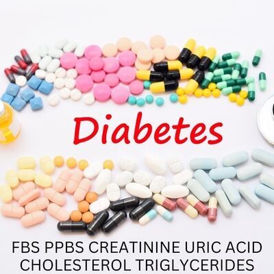 FBS + PPBS + CREATININE + URIC ACID + CHOLESTEROL + TRIGLYCERIDES  ( Combo tests)